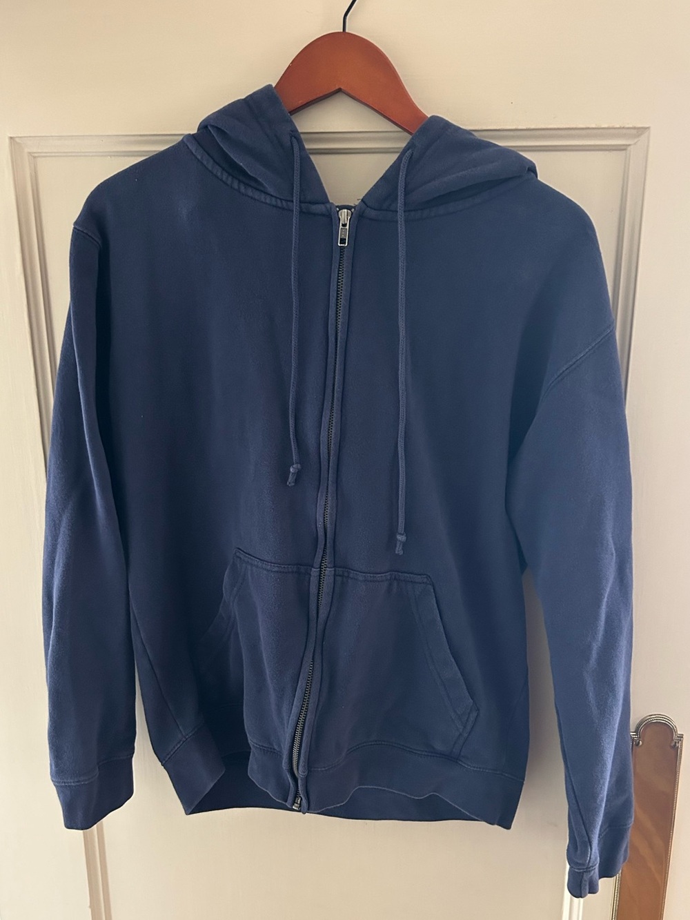 Classic Paris-Saint-Germain Zip-Up Hoodie in Navy Blue